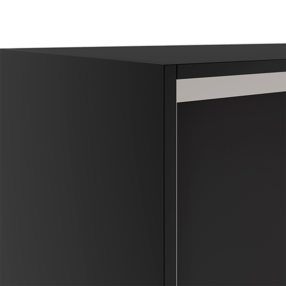 Guarda-Roupa Casal com 1 Espelho Belluno 3 Portas 3 Gavetas Preto