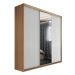 Guarda-Roupa Casal com 1 Espelho Lugano 3 Portas 4 Gavetas Mel