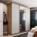 Guarda-Roupa Casal com 1 Espelho Lugano 3 Portas 4 Gavetas Mel