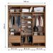 Guarda-Roupa Casal com 1 Espelho Lugano 3 Portas 4 Gavetas Mel