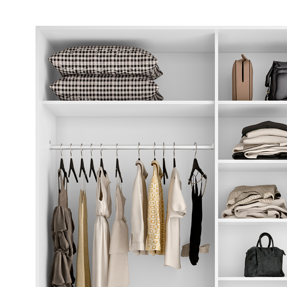 Guarda-Roupa Casal com 2 Espelhos Belluno 2 Portas 3 Gavetas Branco