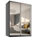 Guarda-Roupa Casal com 2 Espelhos Belluno 2 Portas 3 Gavetas Preto