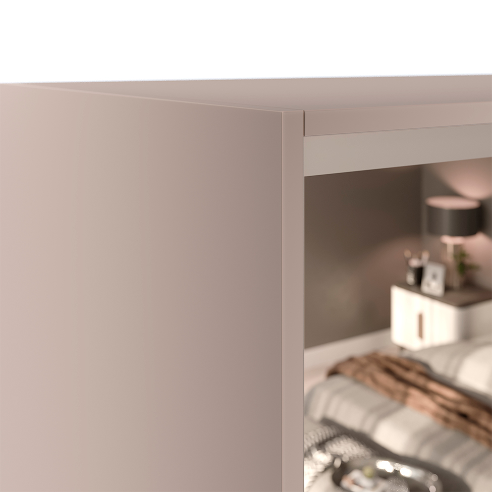 Guarda-Roupa Casal com 3 Espelhos Belluno 3 Portas 3 Gavetas Bege