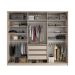 Guarda-Roupa Casal com 3 Espelhos Belluno 3 Portas 3 Gavetas Bege