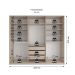 Guarda-Roupa Casal com 3 Espelhos Belluno 3 Portas 3 Gavetas Bege