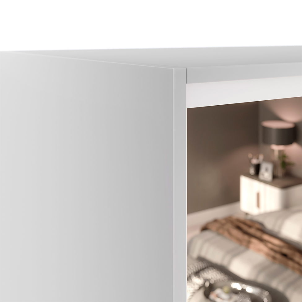 Guarda-Roupa Casal com 3 Espelhos Belluno 3 Portas 3 Gavetas Branco