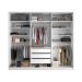 Guarda-Roupa Casal com 3 Espelhos Belluno 3 Portas 3 Gavetas Branco