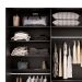 Guarda-Roupa Casal com 3 Espelhos Belluno 3 Portas 3 Gavetas Preto