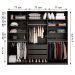 Guarda-Roupa Casal com 3 Espelhos Belluno 3 Portas 3 Gavetas Preto