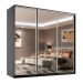 Guarda-Roupa Casal com 3 Espelhos Belluno 3 Portas 3 Gavetas Preto