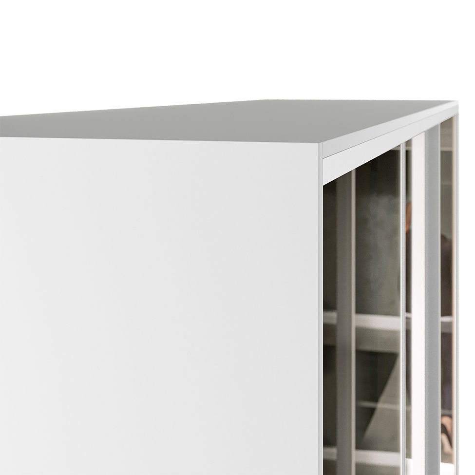 Guarda-Roupa Casal com Espelho Zermatt 100% MDF  3 Portas 3 Gavetas Branco