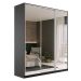Guarda-Roupa Casal com Espelho Zermatt 100% MDF  3 Portas 3 Gavetas Preto