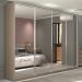 Guarda-Roupa Casal com Espelho Zermatt 100% MDF  4 Portas 6 Gavetas Bege