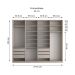 Guarda-Roupa Casal com Espelho Zermatt 100% MDF  4 Portas 6 Gavetas Bege