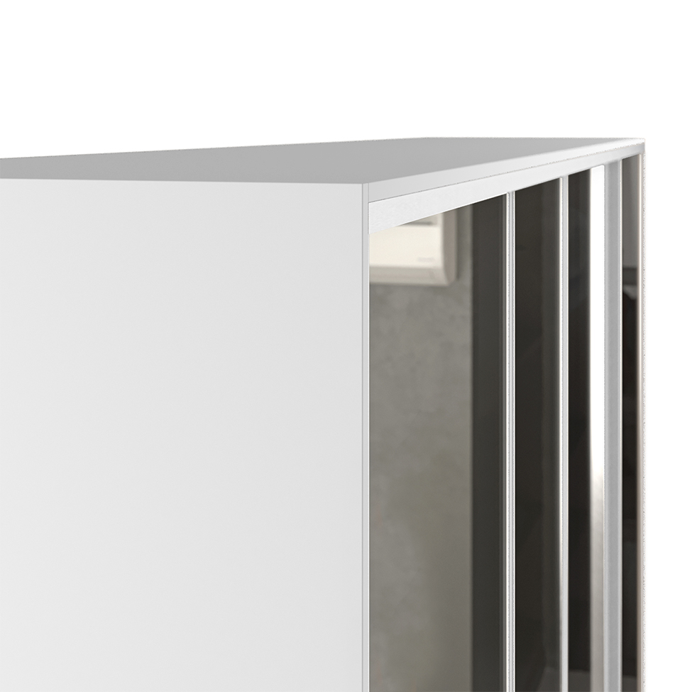 Guarda-Roupa Casal com Espelho Zermatt 100% MDF  4 Portas 6 Gavetas Branco