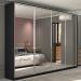 Guarda-Roupa Casal com Espelho Zermatt 100% MDF  4 Portas 6 Gavetas Preto