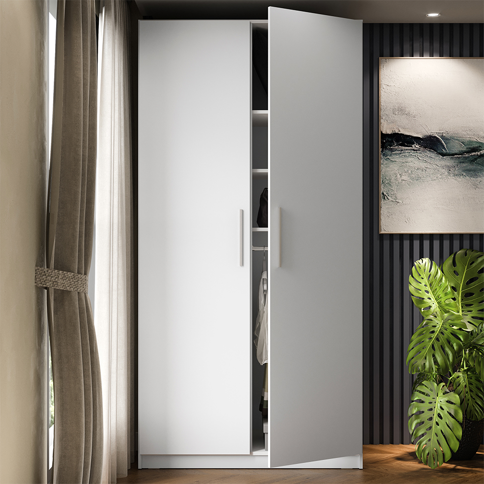 Guarda-Roupa Solteiro Imola 2 Portas 2 Gavetas Branco
