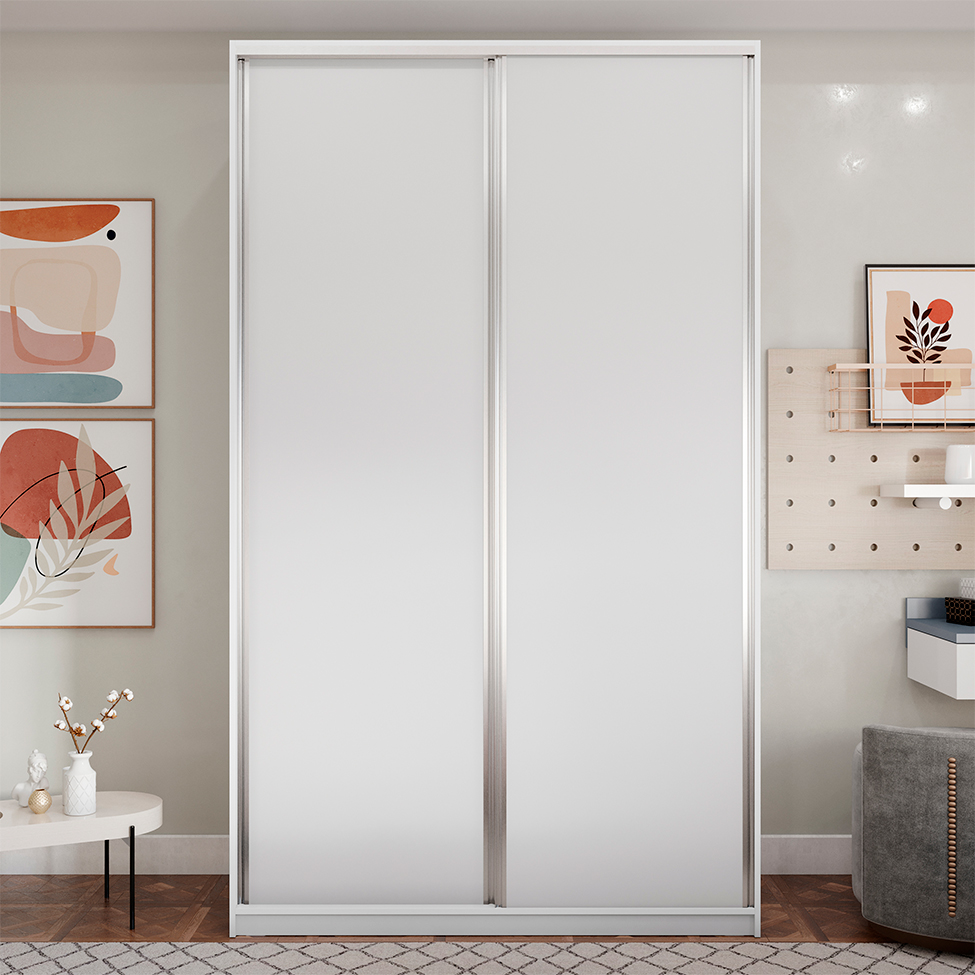 Guarda-Roupa Solteiro Zermatt 100% MDF  2 Portas 3 Gavetas Branco