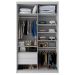 Guarda-Roupa Solteiro com 1 Espelho Lugano 2 PT 2 GV Branco