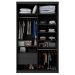 Guarda-Roupa Solteiro com 2 Espelhos Lugano 2 Portas 2 Gavetas Preto