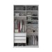 Guarda-Roupa Solteiro com Espelho Zermatt 100% MDF  2 PT 3 GV Branco