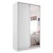 Guarda-Roupa Solteiro com Espelho Zermatt 100% MDF  2 Portas 3 Gavetas Branco