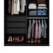 Guarda-Roupa Solteiro com Espelho Zermatt 100% MDF  2 Portas 3 Gavetas Preto