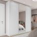 Guarda-Roupa Solteiro com Espelho Zermatt 100% MDF  3 PT 3 GV Branco