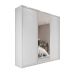 Guarda-Roupa Solteiro com Espelho Zermatt 100% MDF  3 PT 3 GV Branco