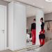 Guarda-Roupa Solteiro com Espelho Zermatt 100% MDF  3 PT 3 GV Branco