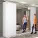 Guarda-Roupa Solteiro com Espelho Zermatt 100% MDF  4 Portas 6 Gavetas Branco