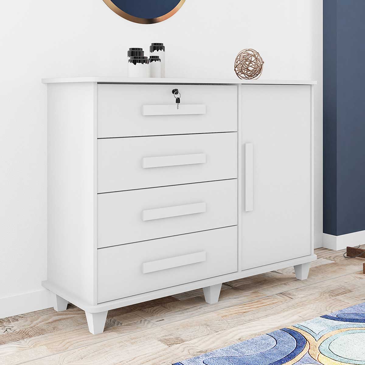 Cômoda Grécia Branco - RV Móveis