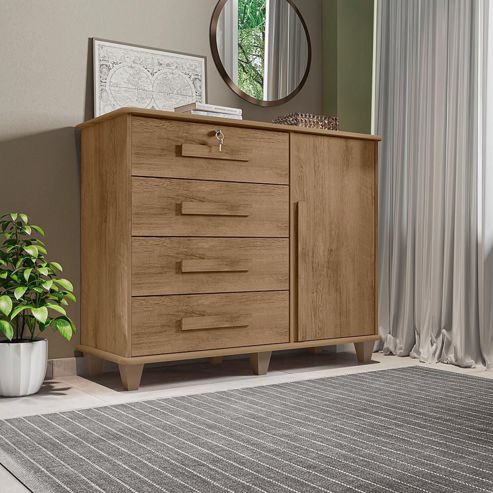 Cômoda com 4 Gavetas Lyon Cinamomo