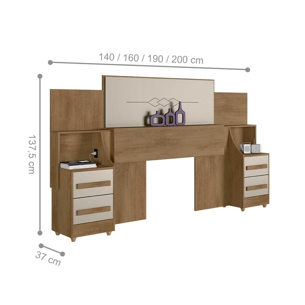 Cabeceira com Regulagem Pádua Cinamomo Off White