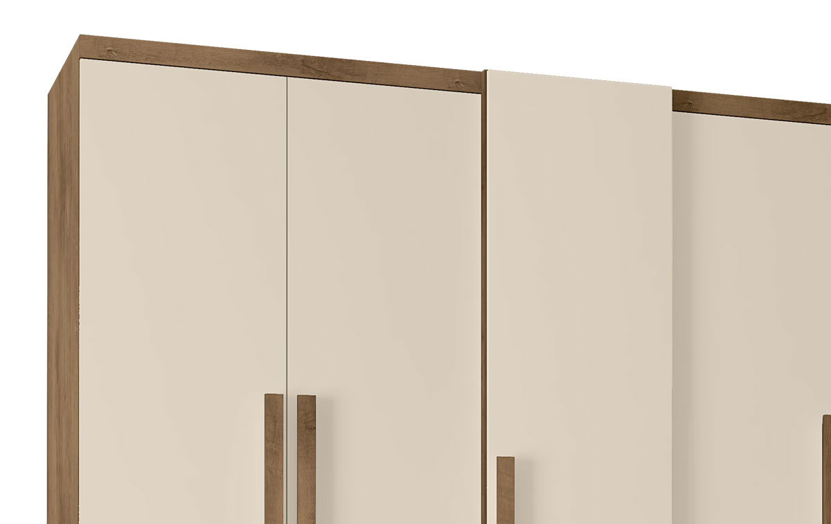 Guarda-Roupa Casal Munique 5 Portas Freijó com Off White - RV Móveis