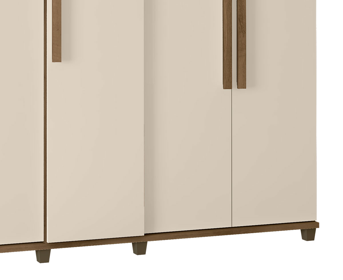 Guarda-Roupa Casal Munique 5 Portas Freijó com Off White - RV Móveis