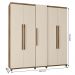Guarda-Roupa Casal Munique 5 Portas Freijó com Off White - RV Móveis