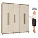 Guarda-Roupa Casal Munique 5 Portas Freijó com Off White - RV Móveis