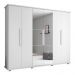 Guarda Roupa Com Espelho 6 Portas Bolzano Branco