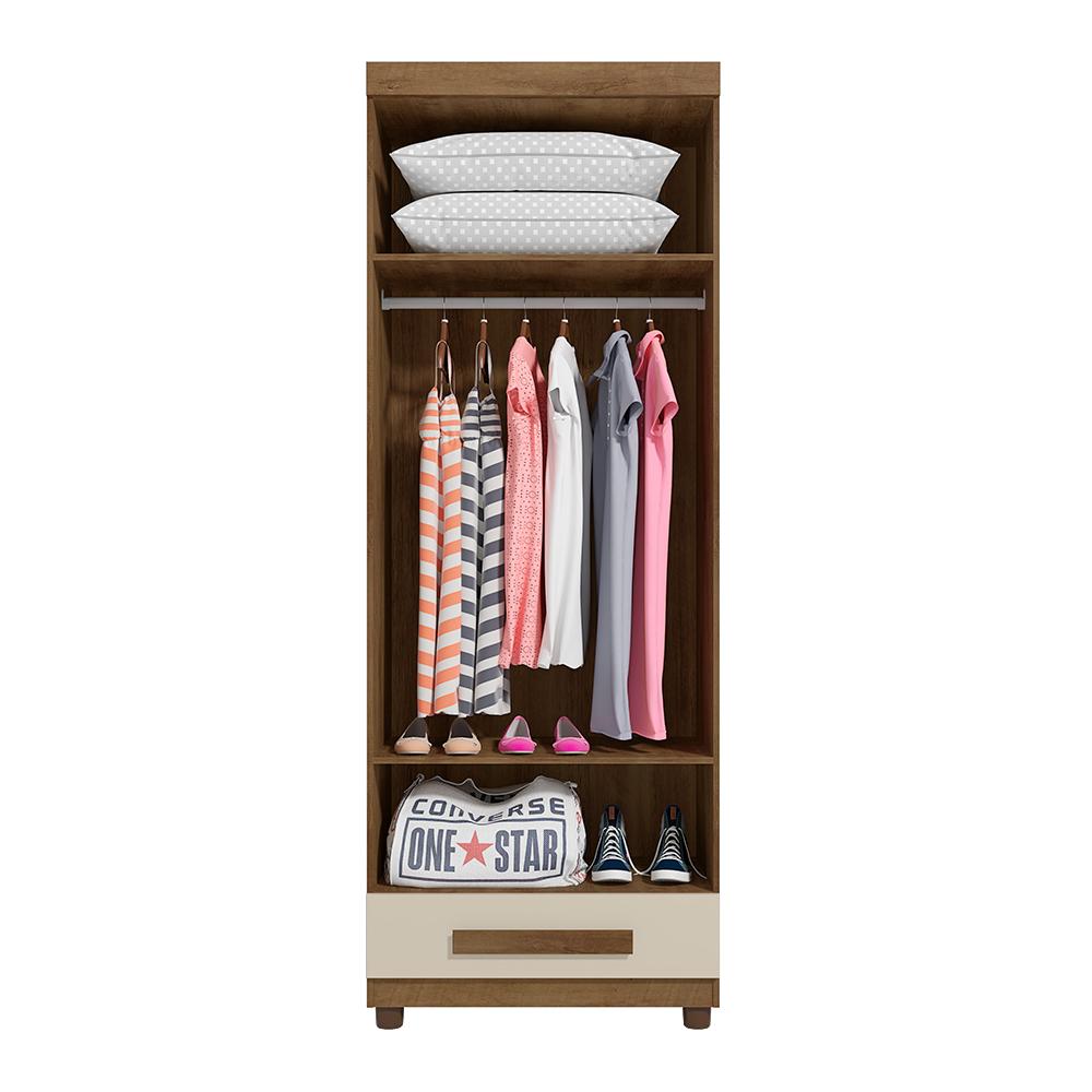 Guarda Roupa com 2 Portas Trento Cinamomo Off White