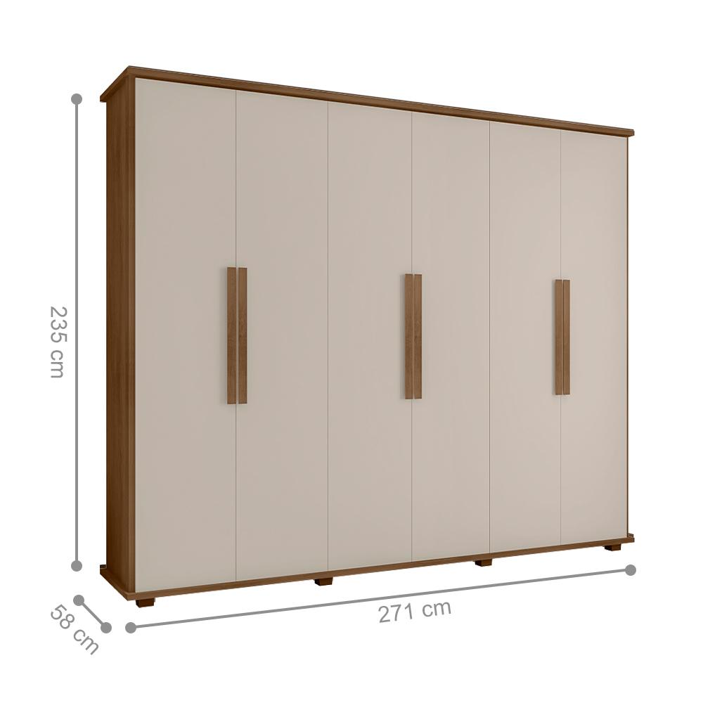 Guarda-Roupa com 4 Gavetas Bolzano Cinamomo Off White