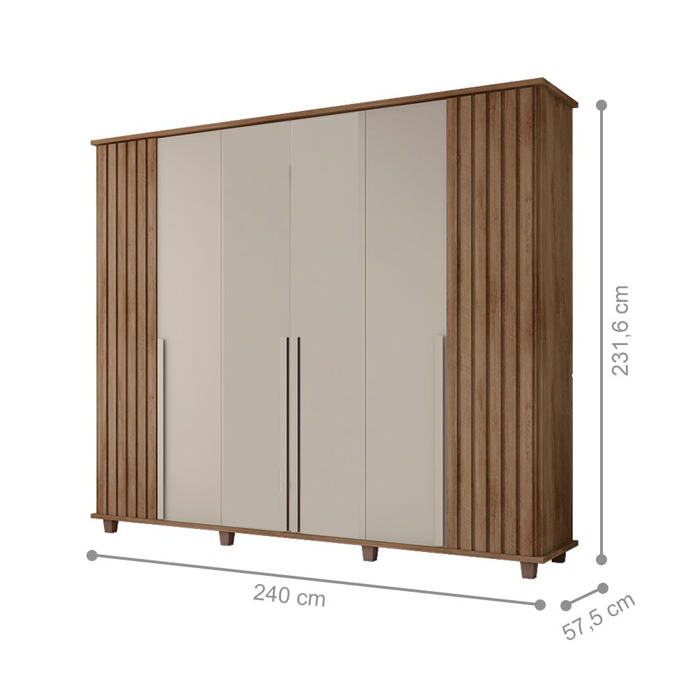 Guarda Roupa com 6 Portas Varese Cinamomo Off White