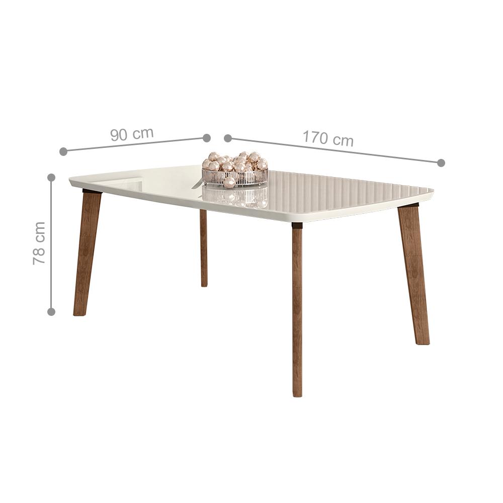 Mesa Liverpool 1,70 x 0,90 Oblongo Off White