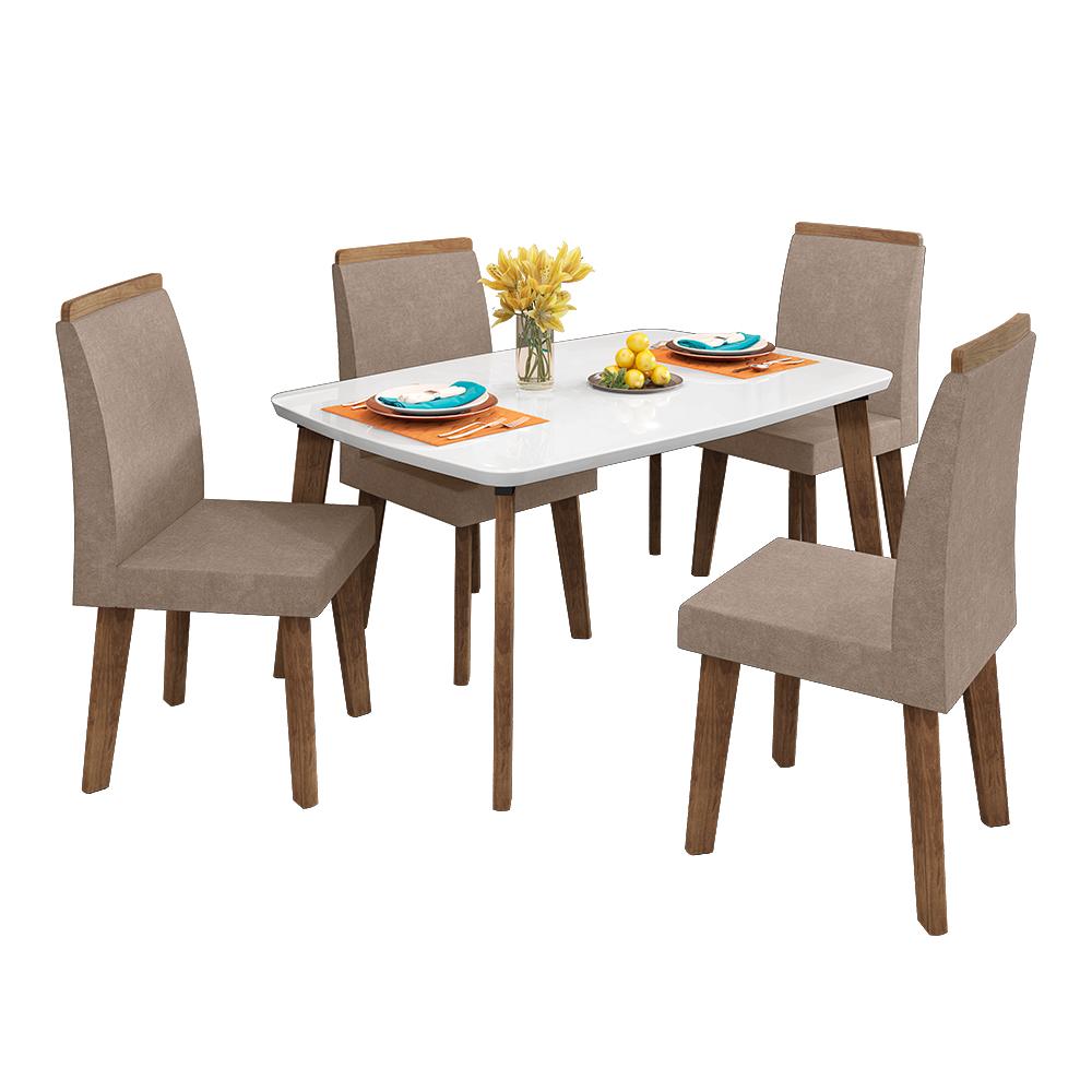 Mesa de Jantar 4 Lugares Nancy 1,20 x 0,90 Oblongo Off White