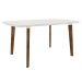 Mesa de Jantar Jade 6 lugares Pés Oblongo Off White com Vidro - RV Móveis