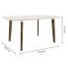 Mesa de Jantar Jade 6 lugares Pés Oblongo Off White com Vidro - RV Móveis