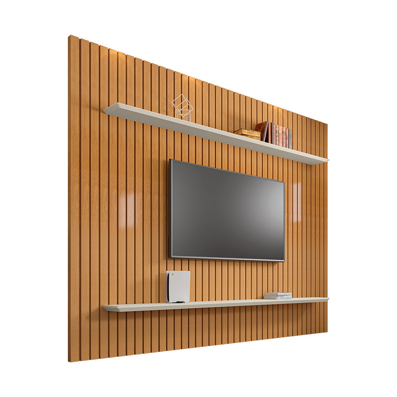 Painel Ripado Até 60 Polegadas Durham Cinamomo Off White
