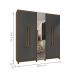 Roupeiro 5 Portas Arezzo Cinamomo Off White com Espelho