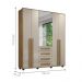 Roupeiro 5 Portas Ragusa Cinamomo Off White