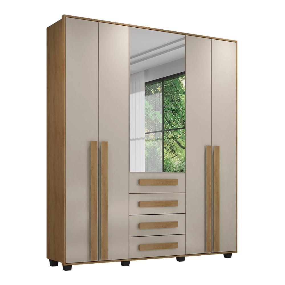 Roupeiro 5 Portas Ragusa Cinamomo Off White